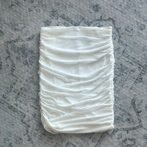 Elegant White Ruched Skirt